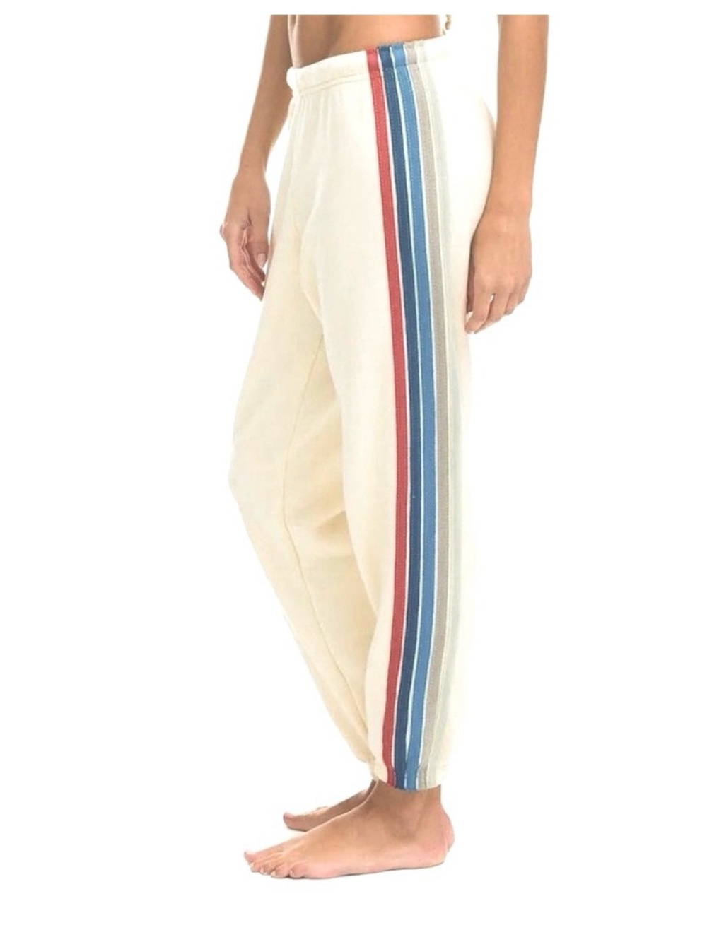 Aviator Nation cream 5 Stripe sweatpants